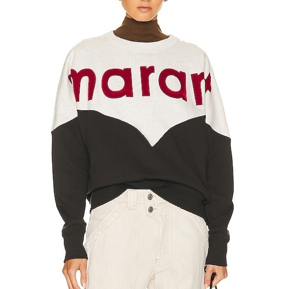 Isabel Marant Etoile houston pullover in faded black and red - Picture 1 of 5